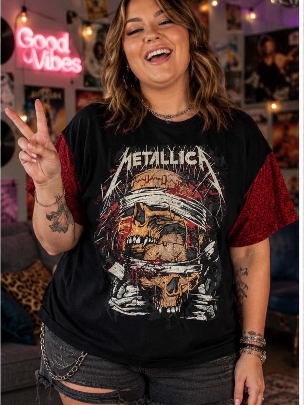 Upcycled Metallica Band Tee
